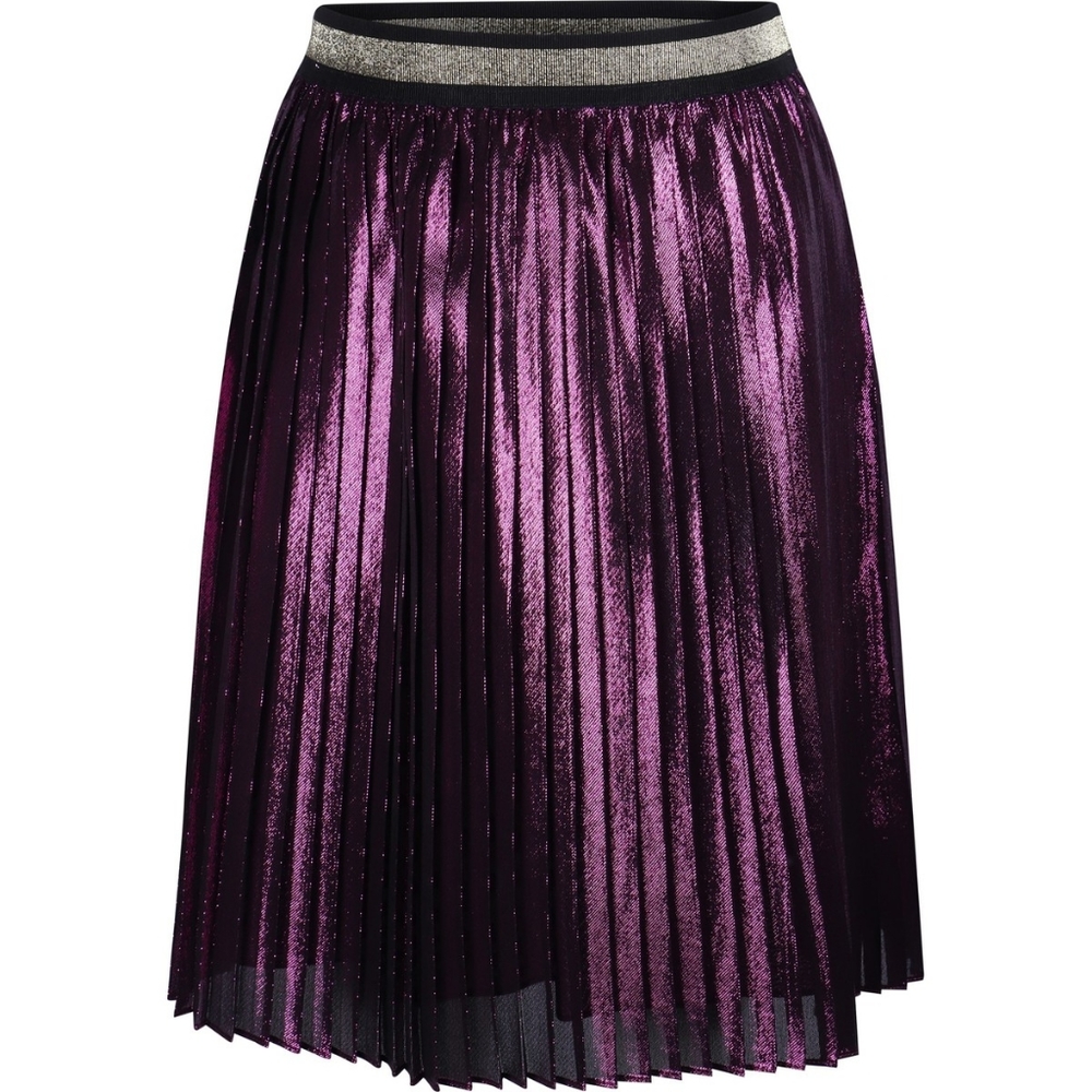 GUCCI Girls Metallic Fuchsia Pleated Skirt with Elastic Waistband